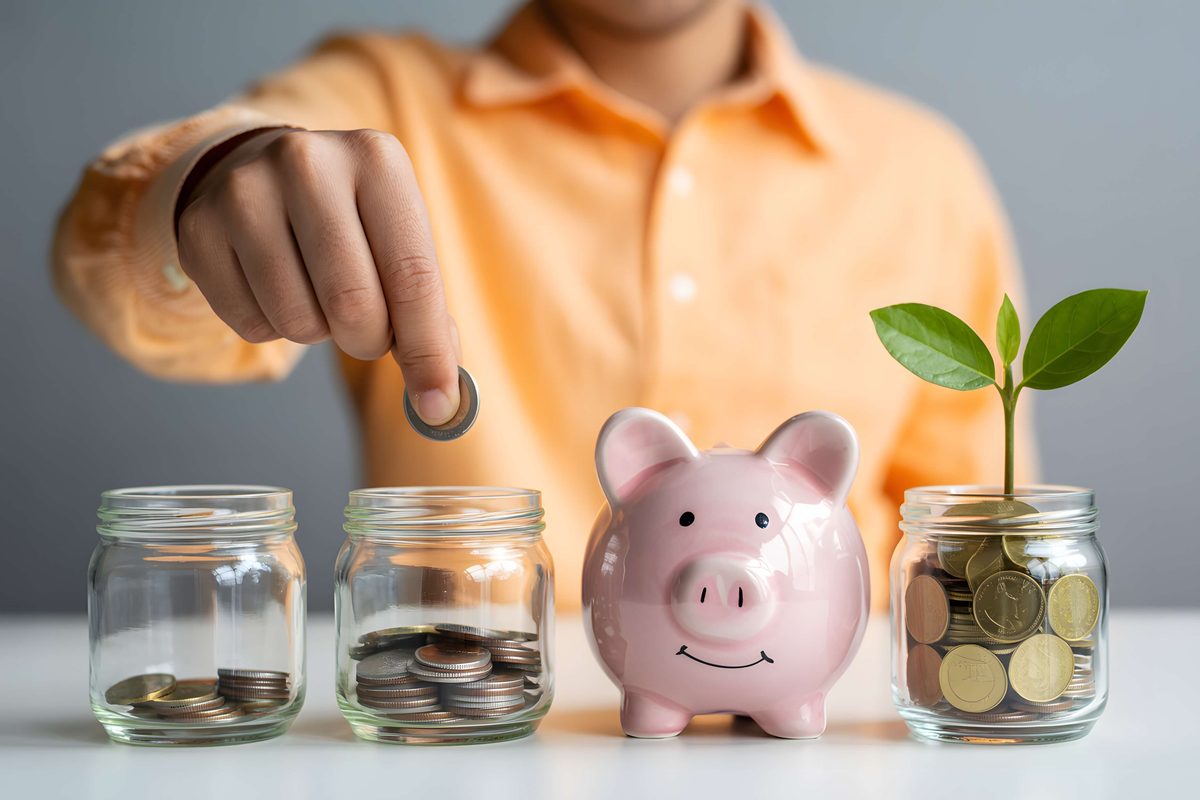 piggy bank savings jars emergency fund