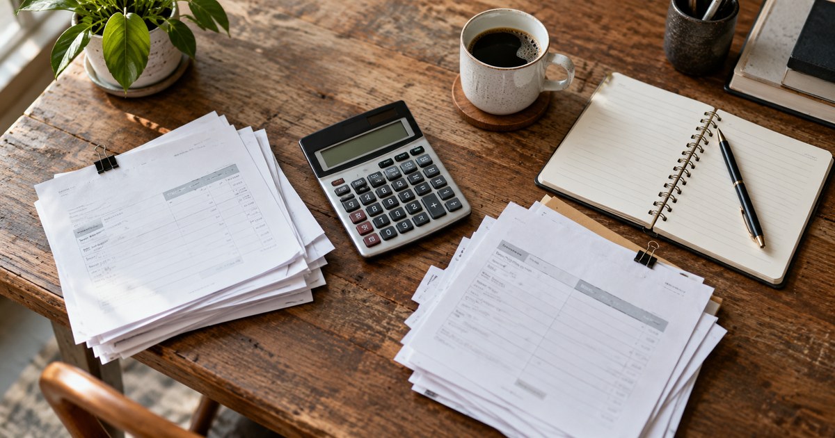 Business invoice schedule beside a cash forecast showing a payment timing gap